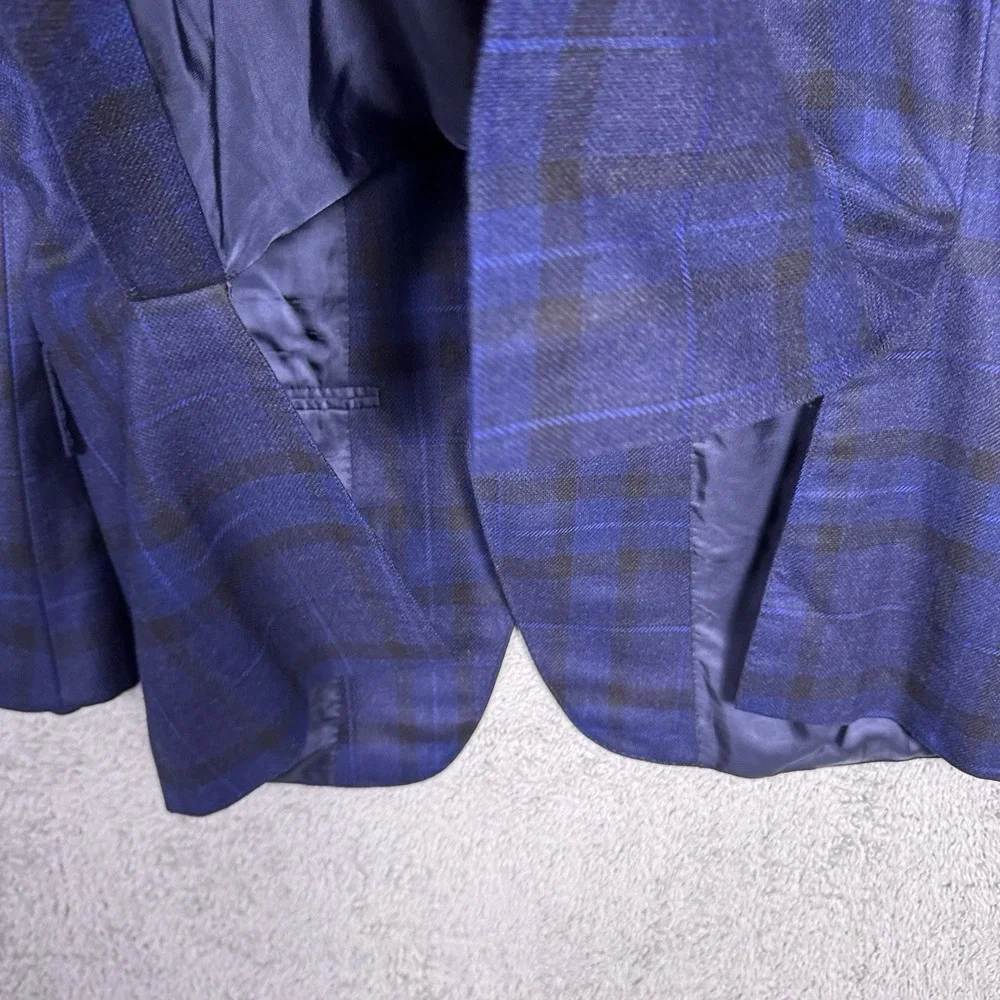 Canali Sport Coat Men IT 50R Wool Windowpane Jacket Blazer Soft Suit Jacket